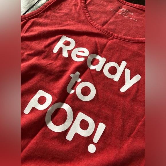 NWOT* Motherhood Maternity Women’s M “Ready to Pop” Heathered Red Sleeveless Top - Picture 9 of 14